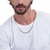Cordão banhado a ouro 18k diamantado com fio elos alternados (53134500) - Estilo Dixe | Semijoias Rommanel