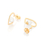 Brinco meia argola coração banhado a ouro 18k com pérola (52729826) - comprar online