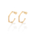 Brinco meia argola angular banhado a ouro 18k (52738300)