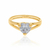 Anel solitário coração banhado a ouro 18k com zircônia (51090106) - comprar online