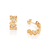 Brinco meia argola corações banhado a ouro 18k com zircônias (52728206) - comprar online