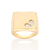 Anel quadrado banhado a ouro 18k com zircônias (51345206) - comprar online