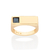 Anel retangular pedra preta banhado a ouro 18k (51343927)