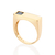 Anel retangular pedra preta banhado a ouro 18k (51343927) - comprar online