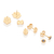 Kit brinco tiro havaiano banhado a ouro 18k com zircônias (52734502) - comprar online