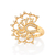 Maxi anel meia flor de lótus banhado a ouro 18k com zircônias (51351306) - comprar online