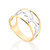Anel banhado a ouro 18k com aplicação de rhodium (51086300)