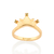 Anel coroa princesa tiana banhado a ouro 18k com zircônias (51346231)