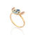 Anel Stitch banhado a ouro 18k com aplicação de resina (51349314)