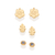 Kit brinco tiro havaiano banhado a ouro 18k com zircônias (52734502)