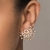 Brinco meia flor de lótus banhado a ouro 18k com zircônias (52738006) - Estilo Dixe | Semijoias Rommanel