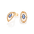 Brinco meia argola olho grego banhado a ouro 18 k com zircônias e cristais (52737607)