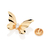 Broche borboleta banhado a ouro 18k com zircônia (54285606)