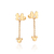 Brinco pêndulo laço minnie banhado a ouro 18k com zircônias (52731506)