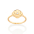 Anel concha banhado a ouro 18k com zircônia (51346706)