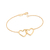 Pulseira dois corações entrelaçados banhada a ouro 18k (55171300)