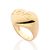 Anel coração love abaulado banhado a ouro 18k (51348000) - comprar online