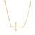 Gargantilha com pingente de cruz banhada a ouro 18k (53200600)