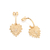 Brinco meia argola coração e cruz banhado a ouro 18k com zircônias (52744806) - comprar online