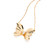 Gargantilha borboleta banhada a ouro 18k com zircônia (53254506)