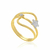 Anel banhado a ouro 18k com aplicação de rhodium (51071506)