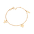Pulseira paz, amor e fé banhada a ouro 18k (55204100)