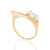 Anel skinny banhado a ouro 18k com zircônia