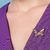 Broche borboleta banhado a ouro 18k com zircônia (54285606) - Estilo Dixe | Semijoias Rommanel