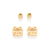 Kit brinco solitário e sapo banhado a ouro 18k com zircônias (52729631)