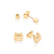 Kit brinco solitário e sapo banhado a ouro 18k com zircônias (52729631) - comprar online