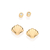 Kit brinco solitário e concha banhado a ouro 18k com zircônias (52729506)