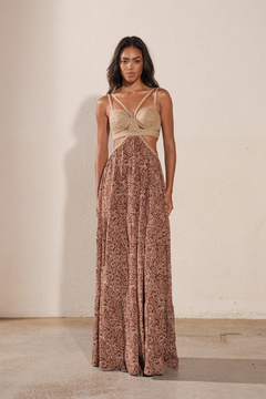 Vestido Estamapado Est Erdem Marrom na internet