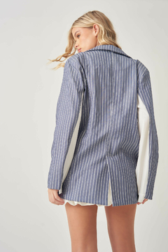 Blazer Listras Fiori Azul - loja online