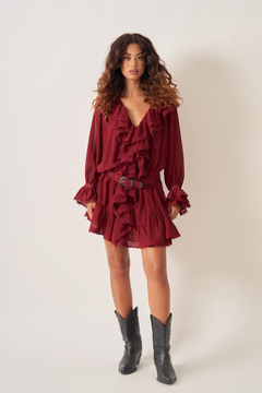 Vestido Curto Rayah Bordô na internet