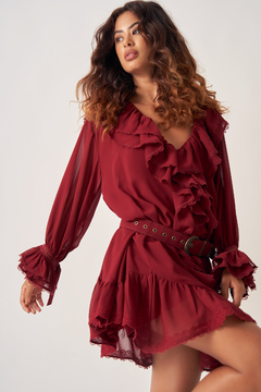 Imagem do Vestido Curto Rayah Bordô