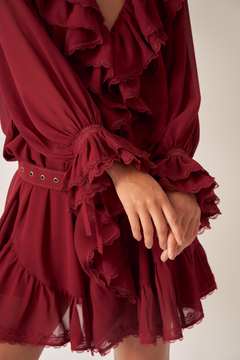 Vestido Curto Rayah Bordô