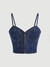 TOP BUSTIER JEANS CON CIERRE - comprar online
