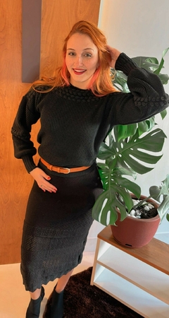 Saia Tricot Midi Jade - Ello Mulher