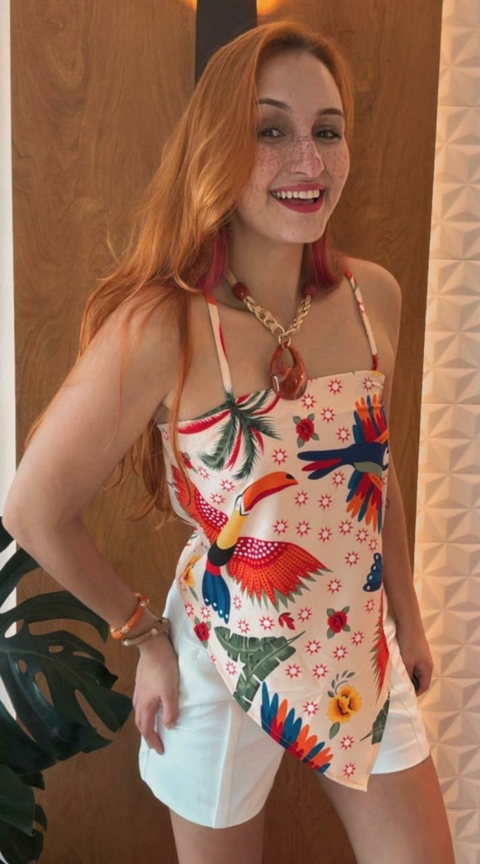 Blusa Assimétrica Lenço Liza, FARM inspiração