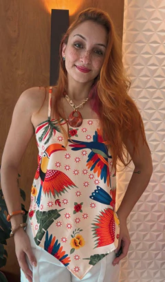 Blusa Assimétrica Lenço Liza, FARM inspiração na internet