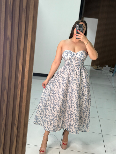 Floral blue dress
