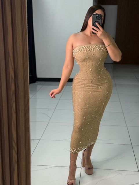 Vestido deluxe nude