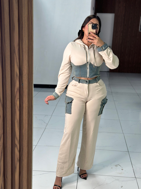 Set pantalón blanco y denim