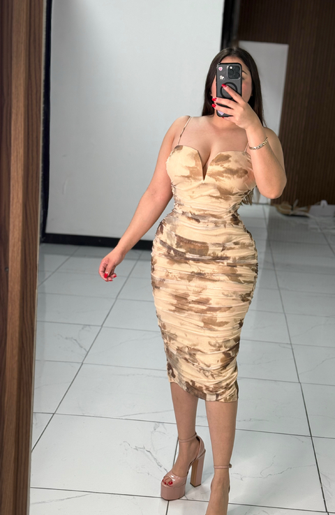 Neutral midi dress