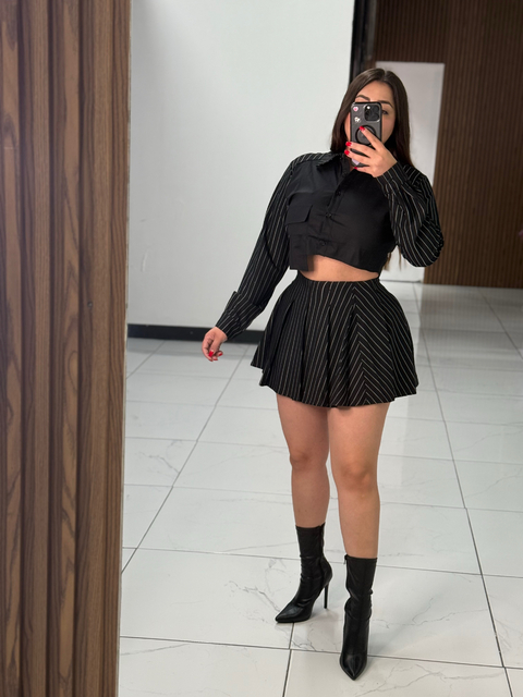 Set falda plisada