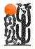 CACTO E PALMA 48X66 - GUSTAVO BORGES XILOGRAVURA