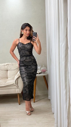 Vestido Bordado Festa com Alças Reguláveis Mermaid Luxe - Miss Diddi