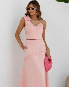 Conjunto Alfaiataria Saia e Top com aplicação Belle