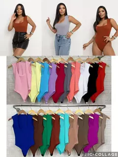 Body Regata Decote Quadrado Feminino Suplex Com Fecho - loja online