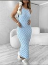 Vestido Escamas Midi Regatinha Costa Nua Tricot